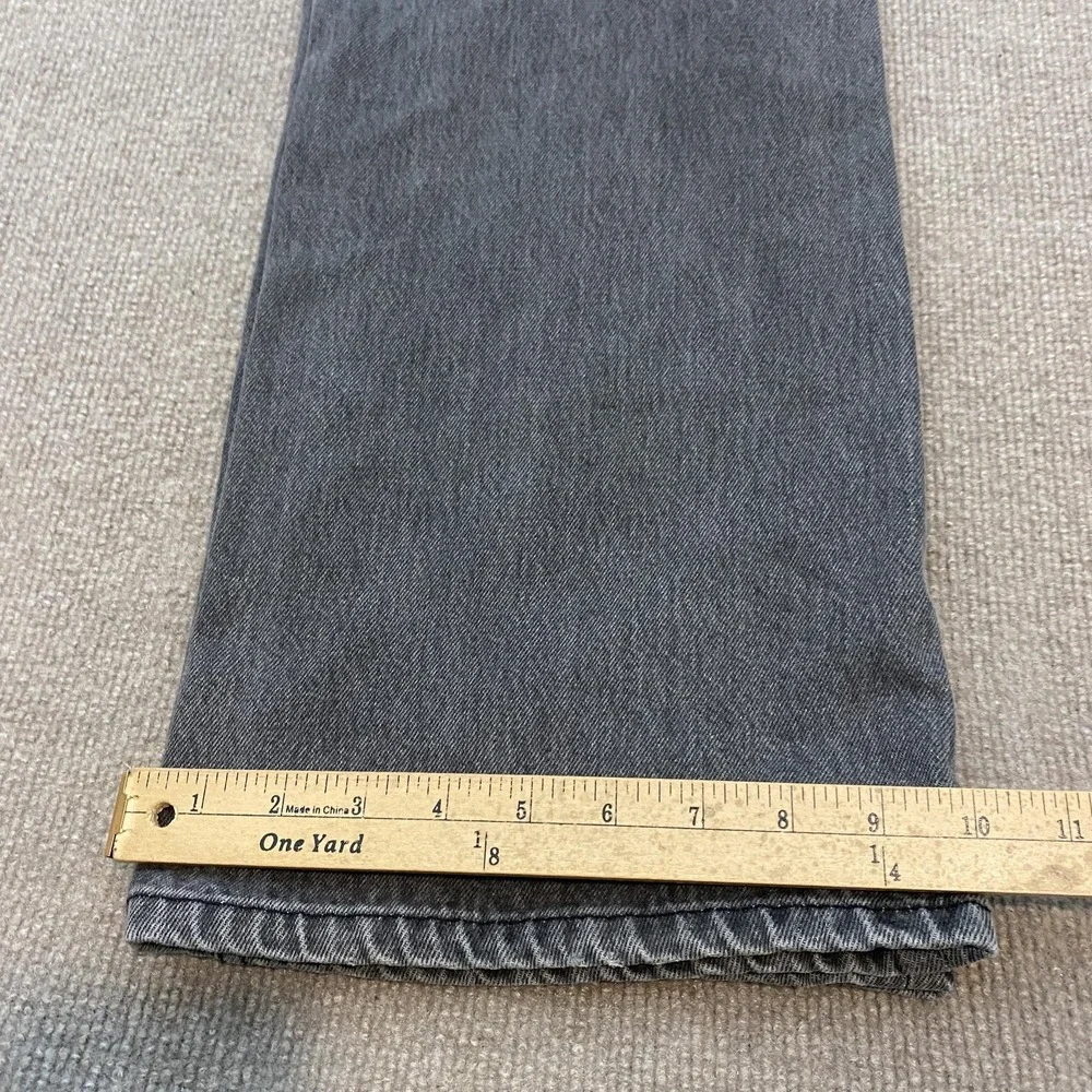Zara Wide Leg Jeans Womens 6 Gray Charcoal Wash High Rise Relaxed Denim